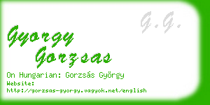 gyorgy gorzsas business card