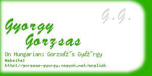 gyorgy gorzsas business card